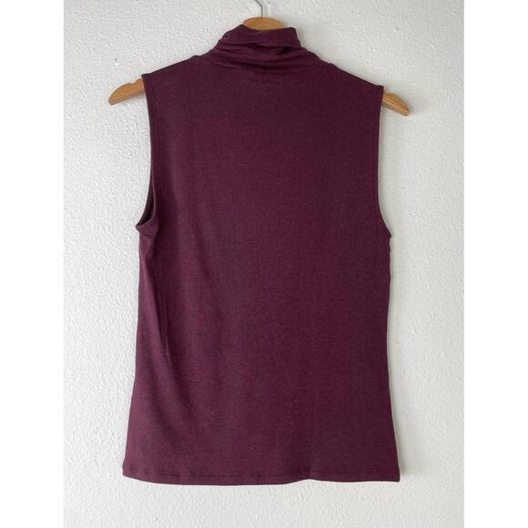 NWT $125 Vince Women's Sleeveless Turtleneck Top Merlot Burgundy Size Medium - Picture 2 of 9